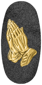 DASOV 516 GD SH BK Gold Praying Hands Shimmer Black Background